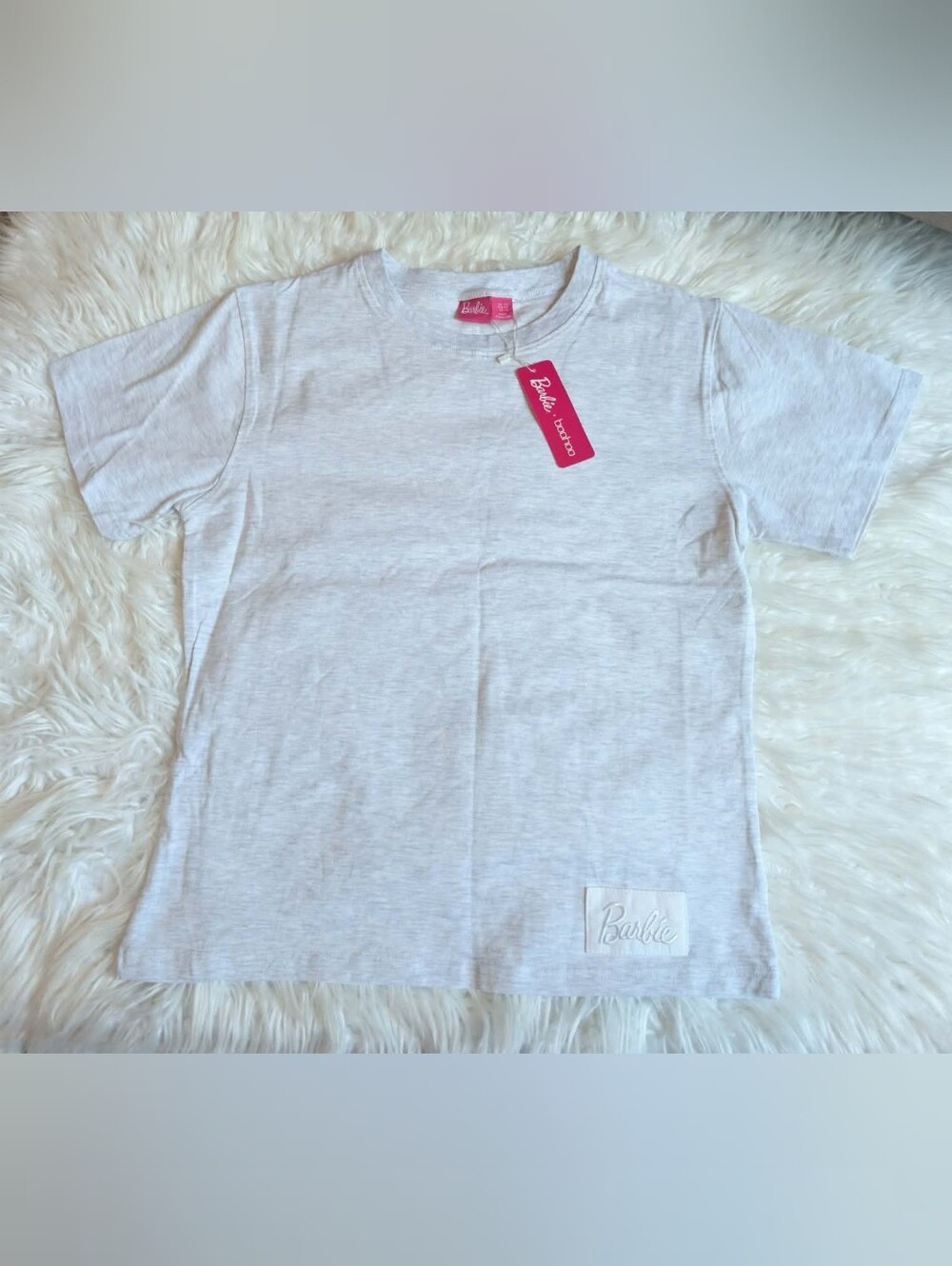 Nwt Limited Edition Barbie Heather Light Gray Short Sleeve Tee